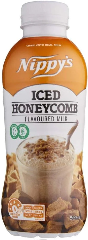 12 Pack x Nippys 500ml Bottle Iced Honeycomb Flavoured Milk